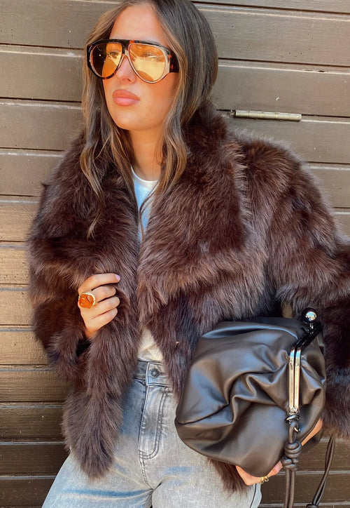 Fox-Abrigo de piel sintética