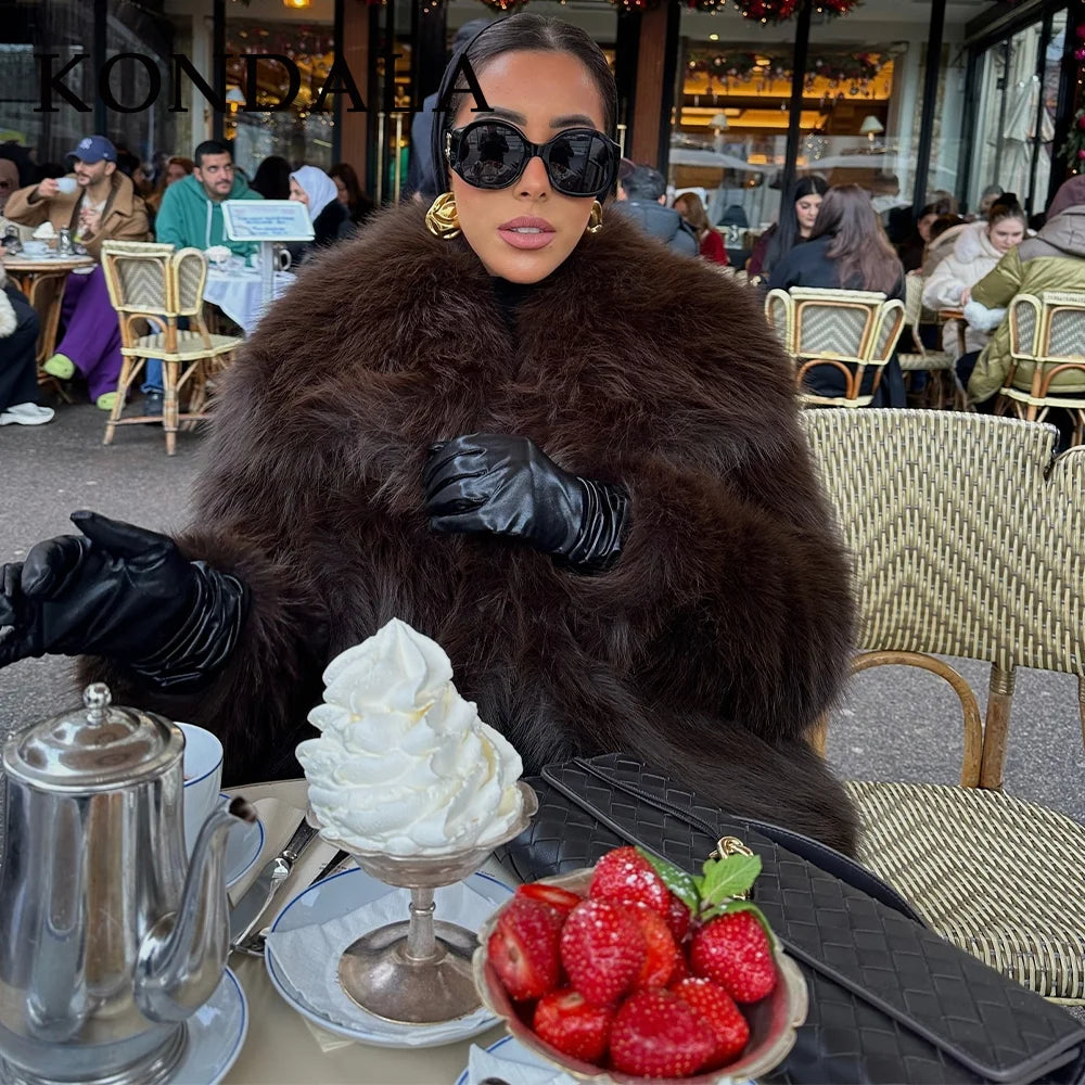 Fox-Abrigo de piel sintética